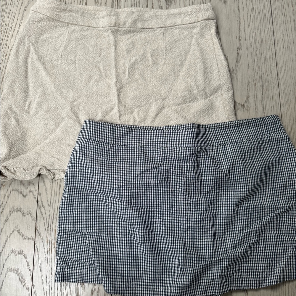 Stylish Cream and Black Checkered Skirt Set